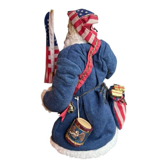 Vtg Lynn Haney Americana Patriotic Santa Claus Christmas Tree Topper 12" USA - Picture 4 of 13